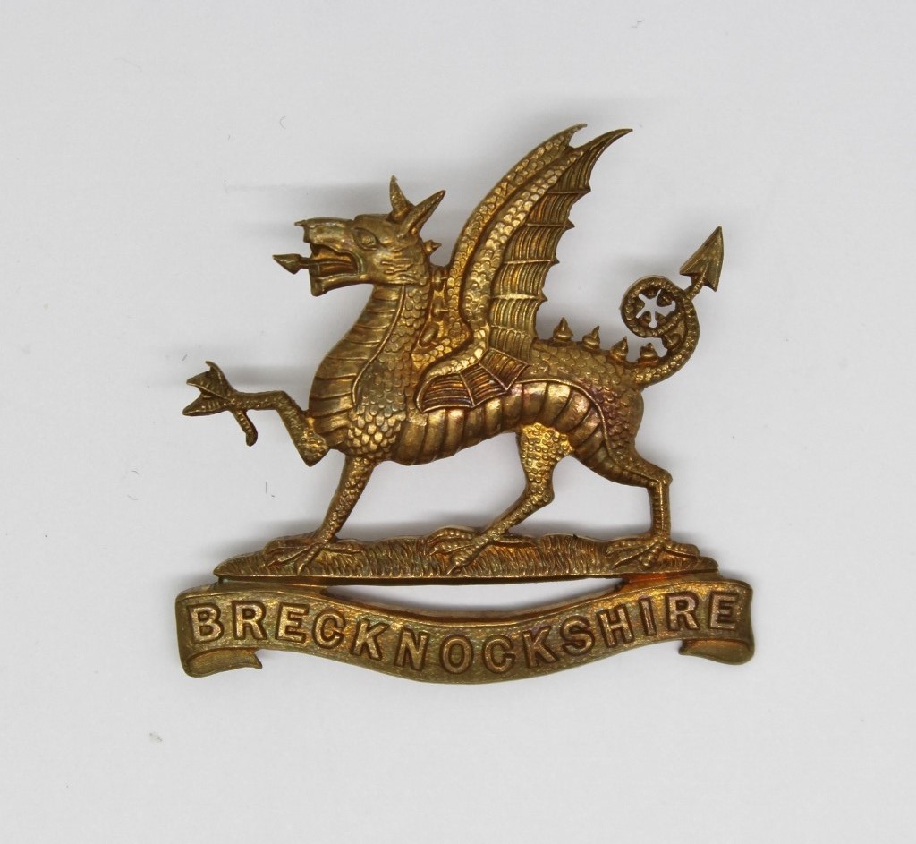 Brecknockshire Bn. South Wales Borderers Officer's Dress Cap Badge