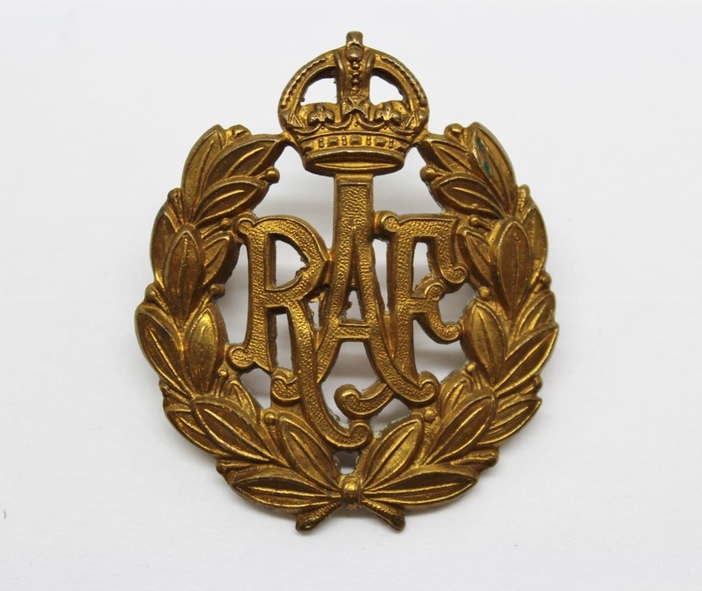Royal Air Force (R.A.F.) Cap Badge - King's Crown