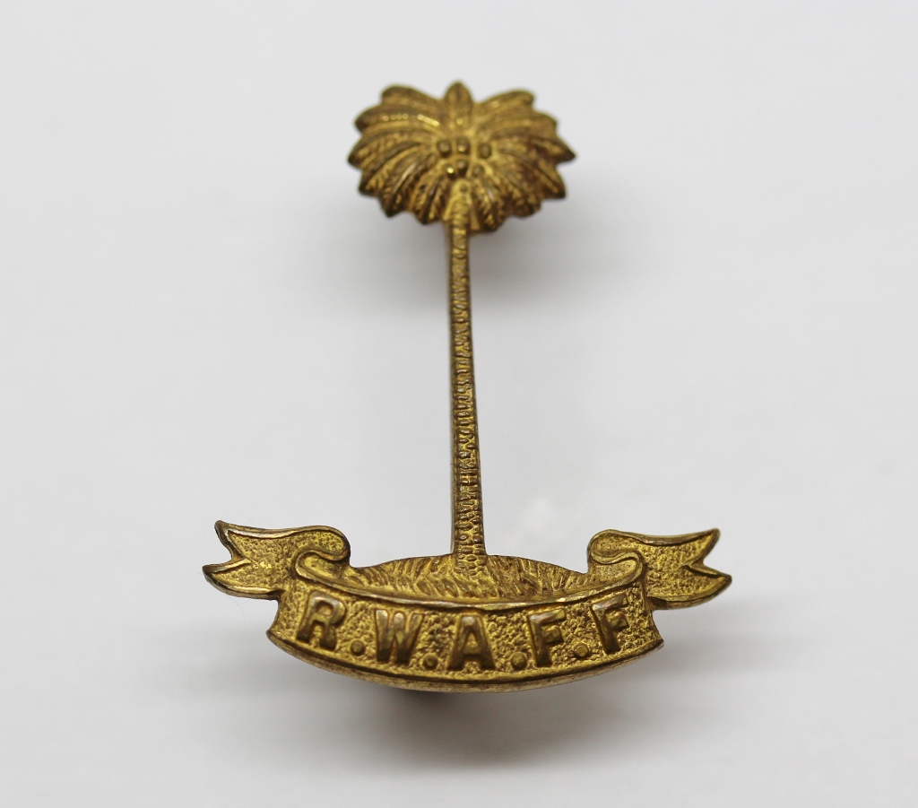 Royal West African Frontier Force (R.W.A.F.F.) Officer's Gilt Collar Badge