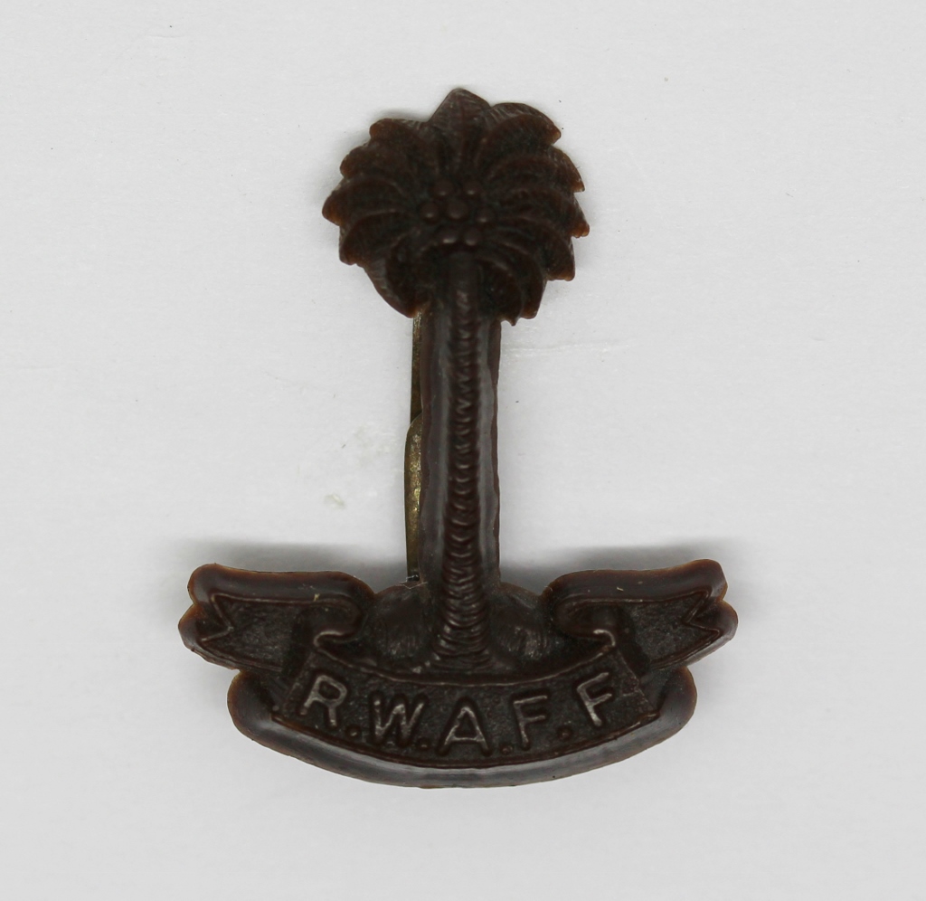 Royal West African Frontier Force (R.W.A.F.F.) WW2 Plastic Economy Cap Badge