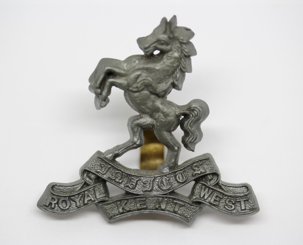 Royal West Kent Regiment WW2 Plastic Economy Cap Badge