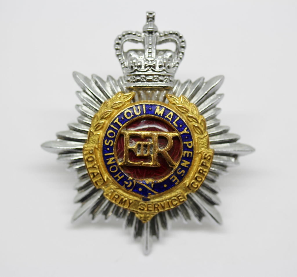 ERII Royal Army Service Corps (R.A.S.C.) Officer's Dress Cap Badge