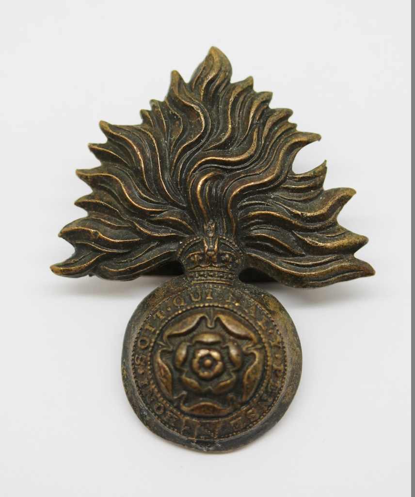 Royal Fusiliers (City of London Regiment) Officer's Service Dress Cap Badge - King's Crown