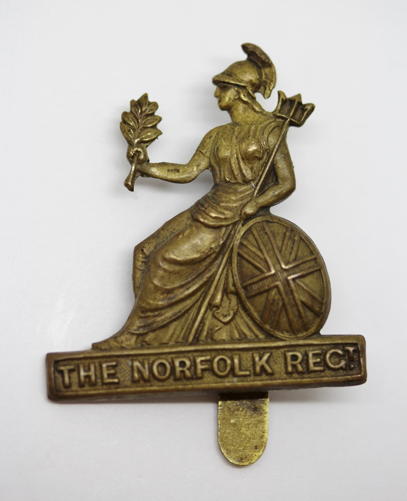 Norfolk Regiment Brass Cap Badge