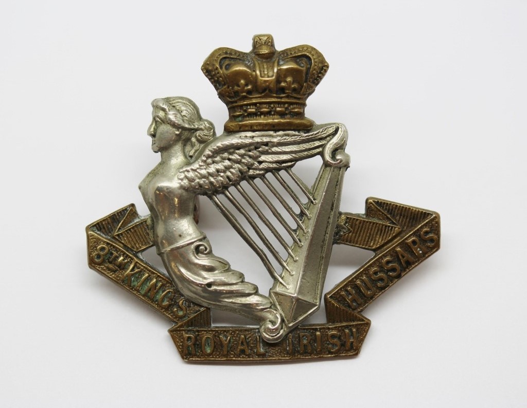 Victorian 8th King's Royal Irish Hussars Cap Badge