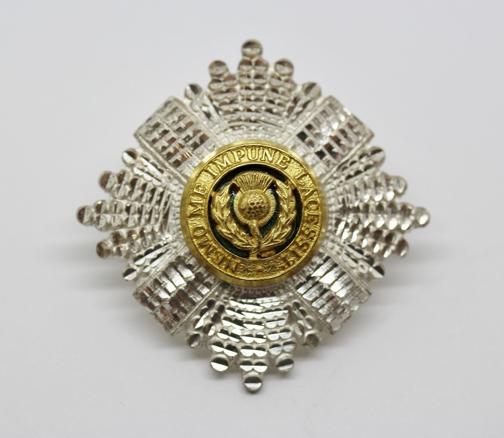 Scots Guards RSM's Silver, Gilt & Enamel Cap Badge