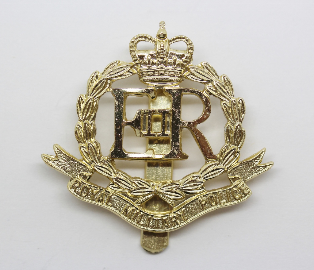 ERII Royal Military Police Anodised (Staybrite) Cap Badge