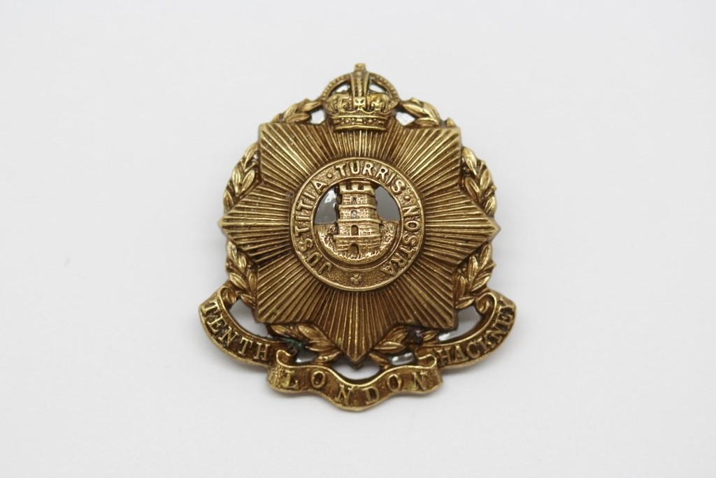 10th County of London Bn (Hackney Rifles) London Regiment Collar Badge