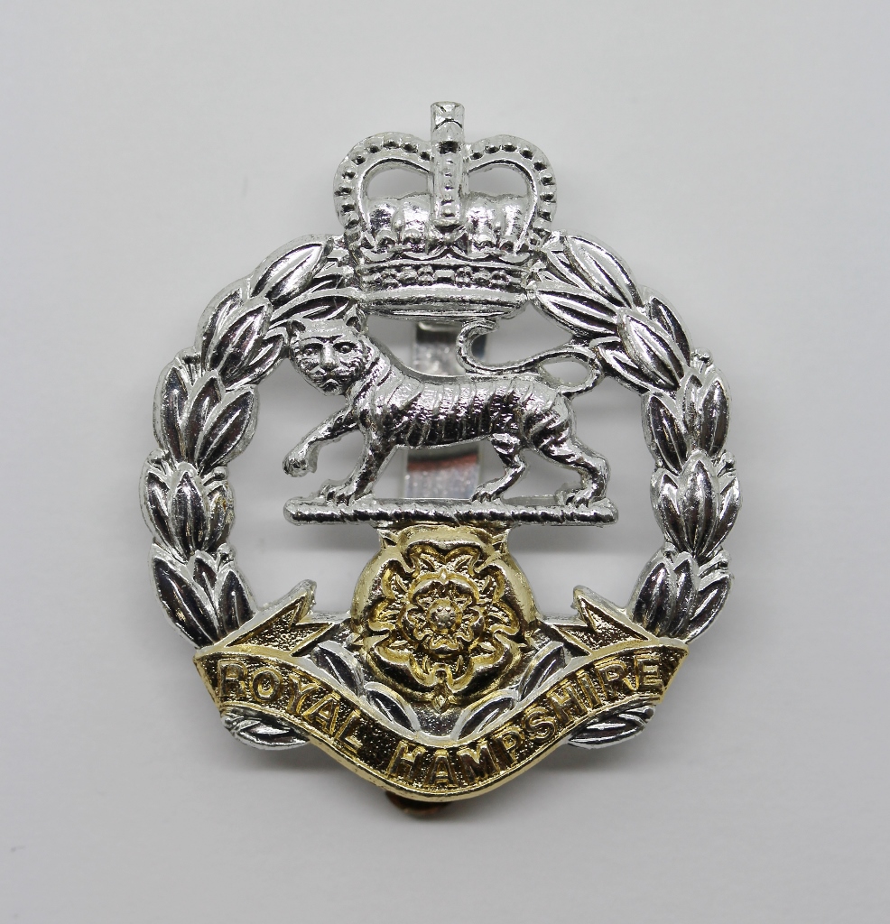 Royal Hampshire Regiment Anodised (Staybrite) Cap Badge