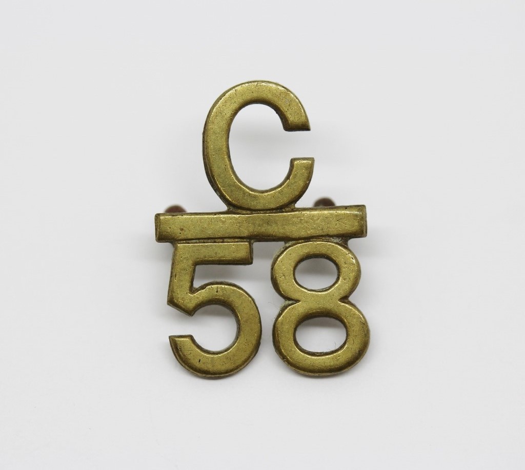 Canadian 58th Bn. (Toronto) Collar Badge