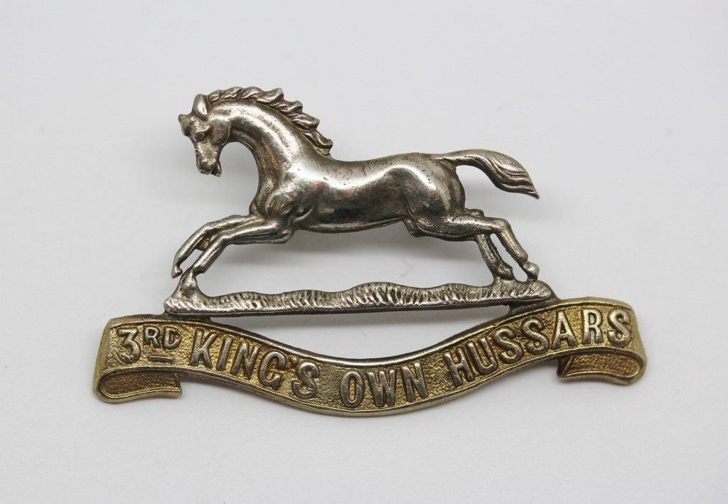 3rd King's Own Hussars Officer's Dress Cap Badge