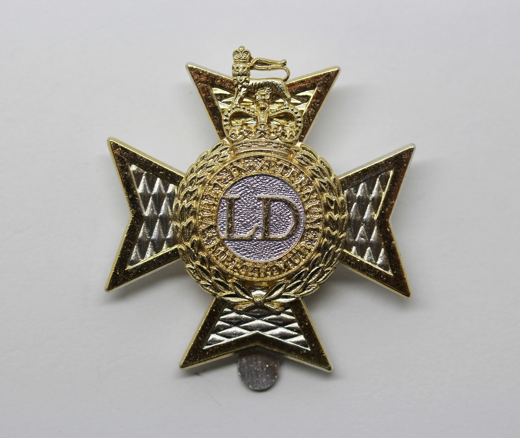 Light Dragoons Anodised (Staybrite) Cap Badge