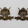 Pair of 16th Queen's Lancers Officer's Collar Badges - King's Crown