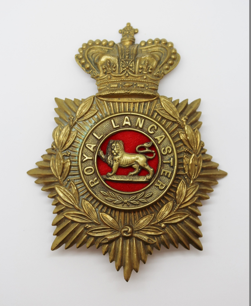 Victorian King's Own (Royal Lancaster) Regiment Blue Cloth Helmet Plate