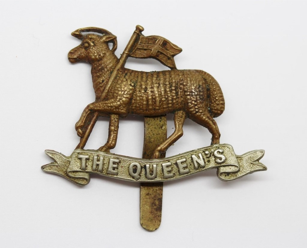 The Queen's (Royal West Surrey) Regiment Bi-Metal Cap Badge