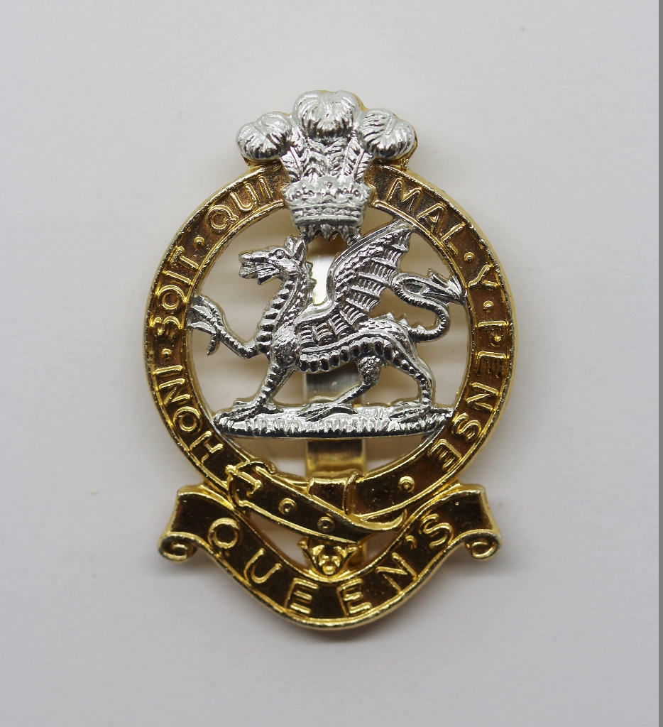 Queen's Royal Regiment Anodised (Staybrite) Cap Badge