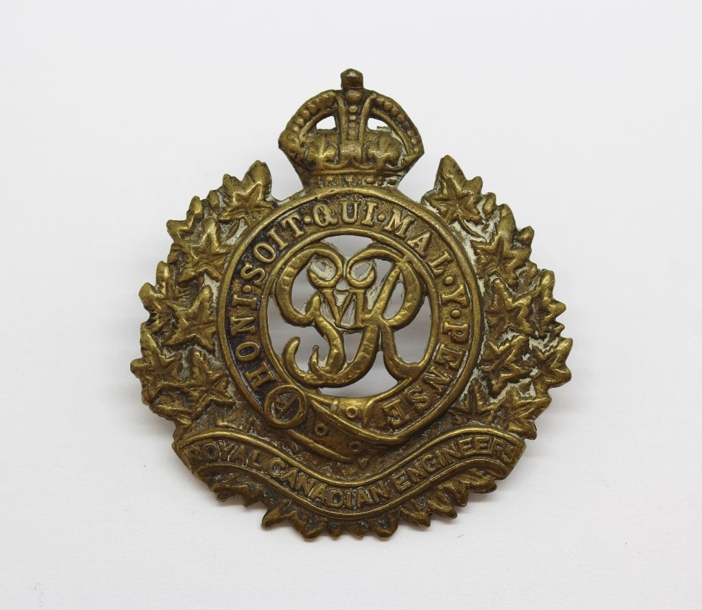 George VI Royal Canadian Engineers Cap Badge