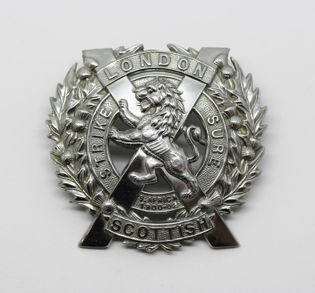 London Scottish Chrome Cap Badge
