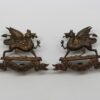 Pair of East Kent Regiment (The Buffs) Officer's Collar Badges