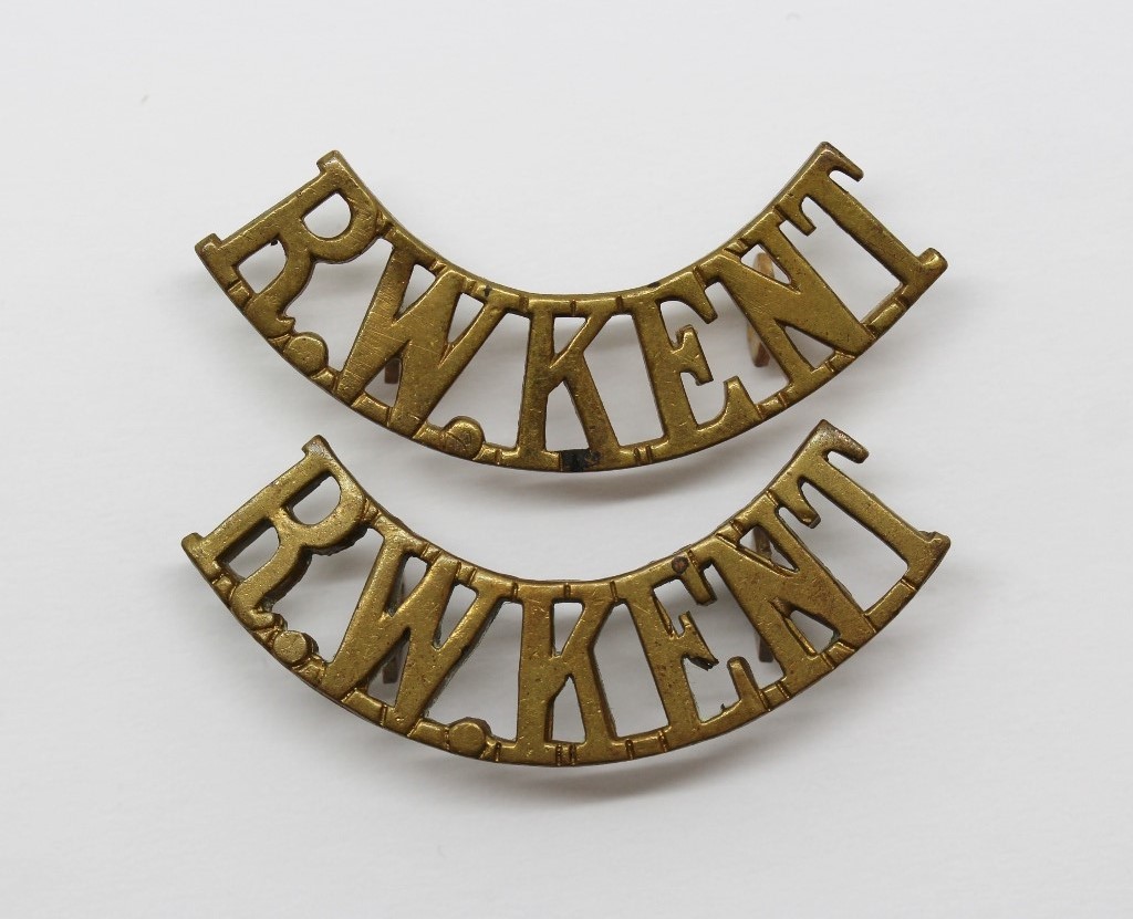 Pair of Royal West Kent Regiment (R.W.KENT) Shoulder Titles