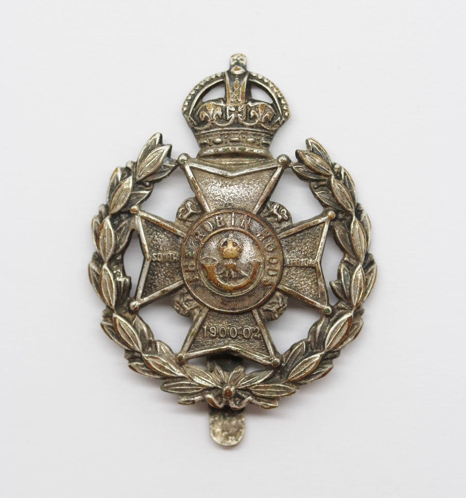 7th (Robin Hoods) Bn. Notts & Derby Regiment (Sherwood Foresters) Chromed Cap Badge - King's Crown