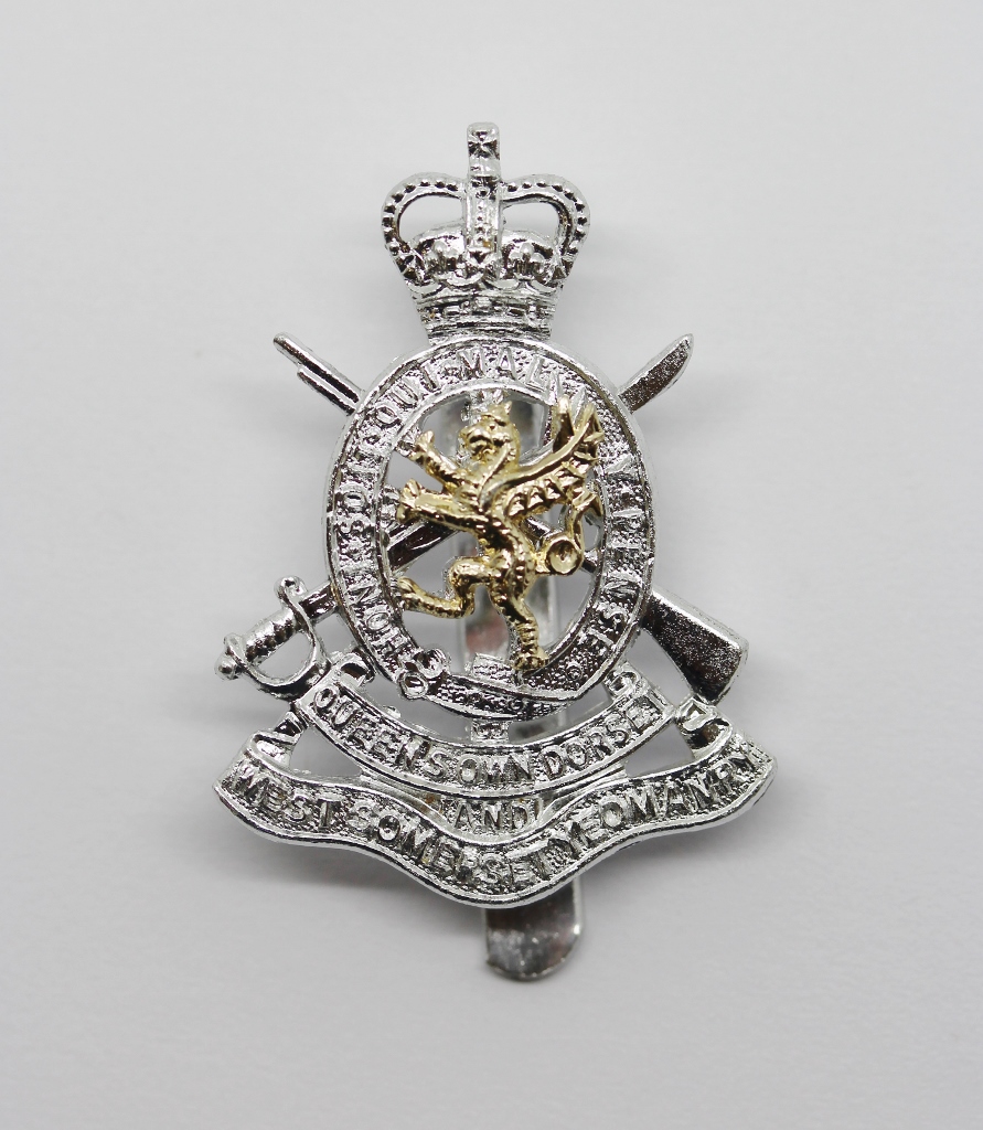 Queen's Own Dorset & West Somerset Yeomanry Anodised (Staybrite) Cap Badge