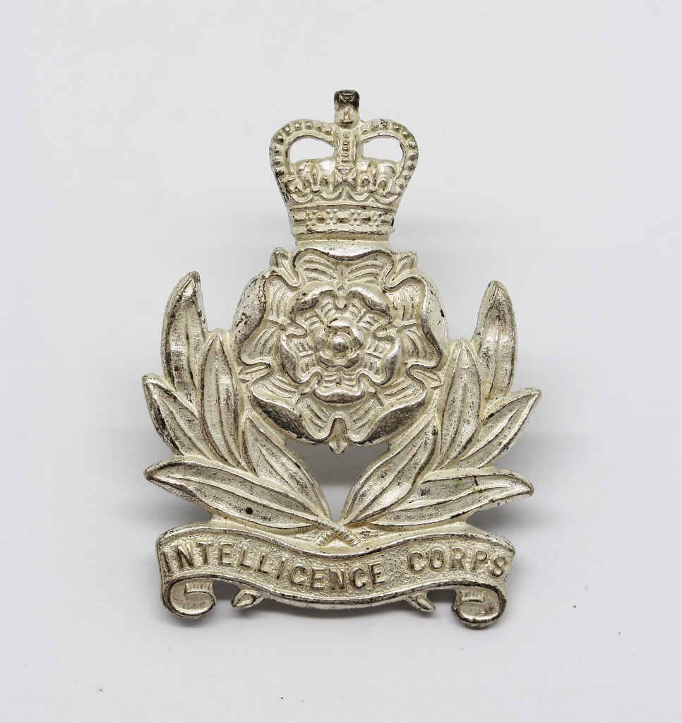Intelligence Corps Officer's Dress Cap Badge - Queen's Crown
