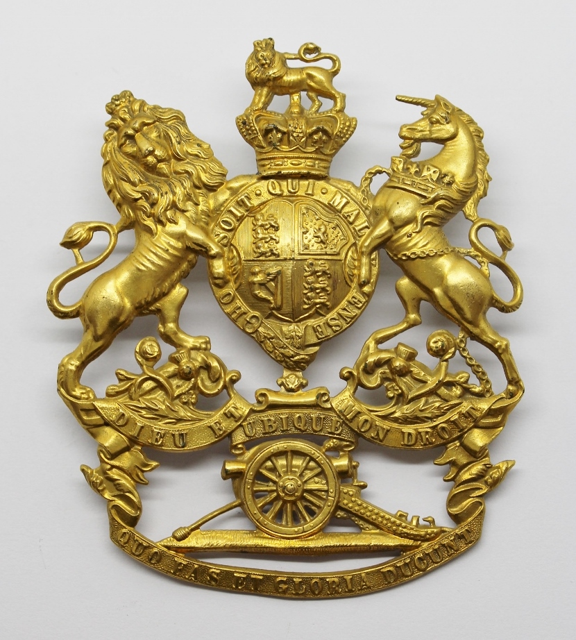 Victorian Royal Artillery Officer's Gilt Helmet Plate