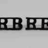 Pair of Rifle Brigade (R.B.) Shoulder Titles