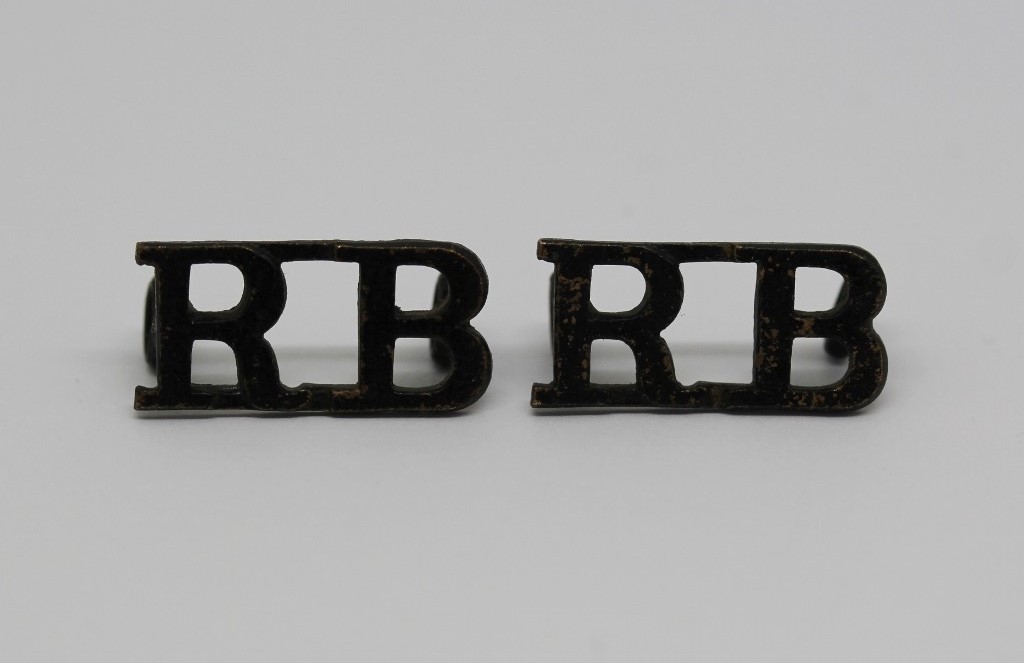 Pair of Rifle Brigade (R.B.) Shoulder Titles