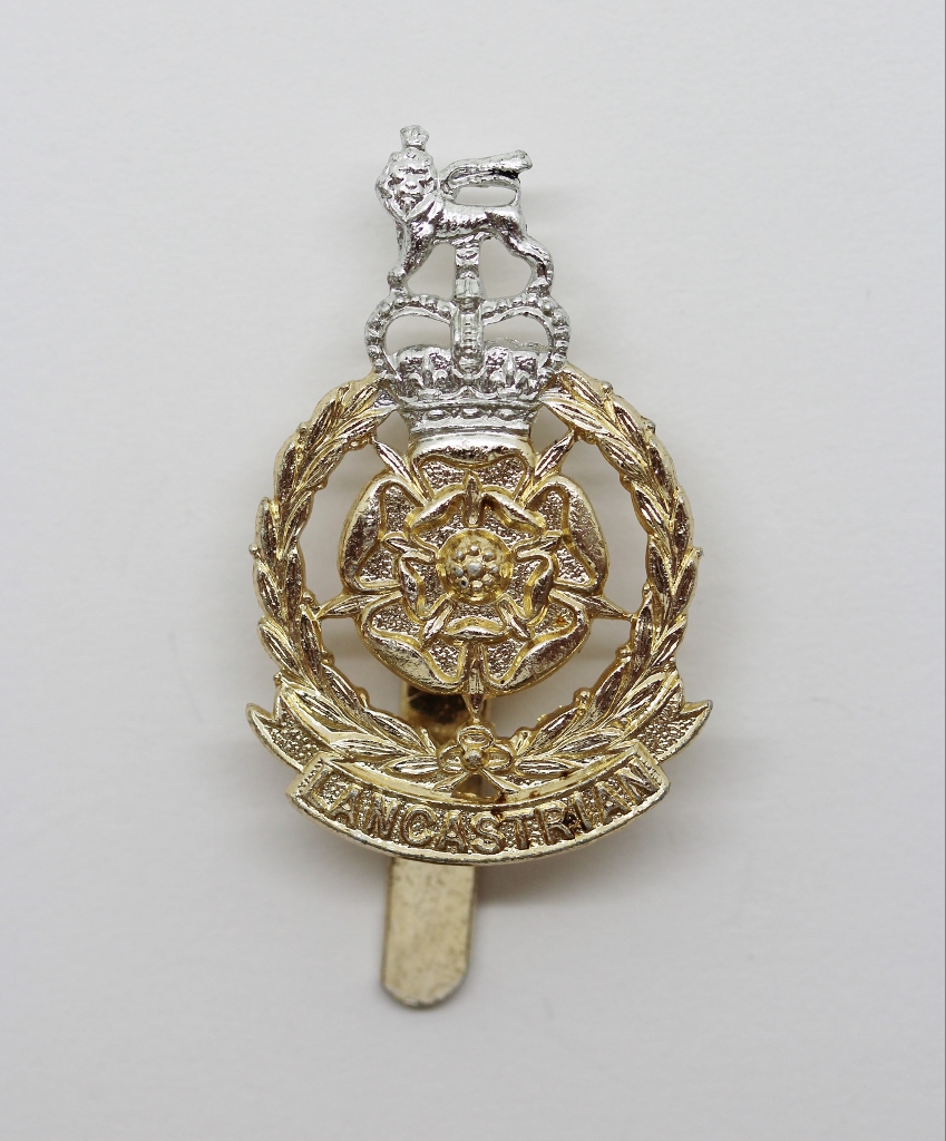 Lancastrian Brigade Anodised (Staybrite) Cap Badge