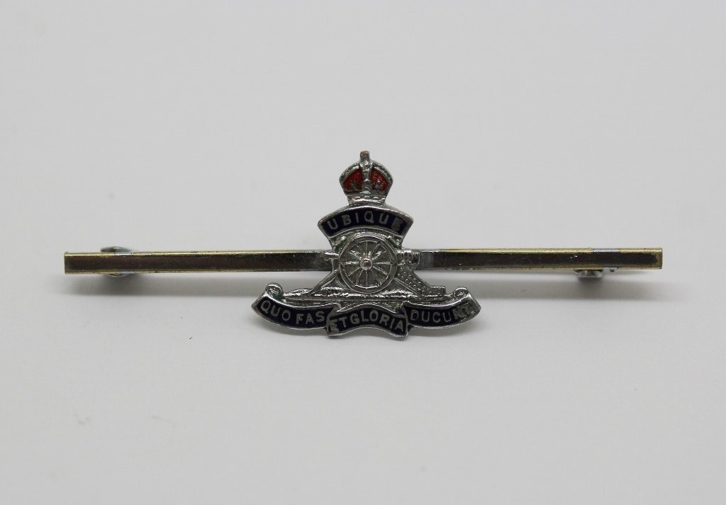 Royal Artillery Sweetheart Brooch / Tie Pin - King's Crown