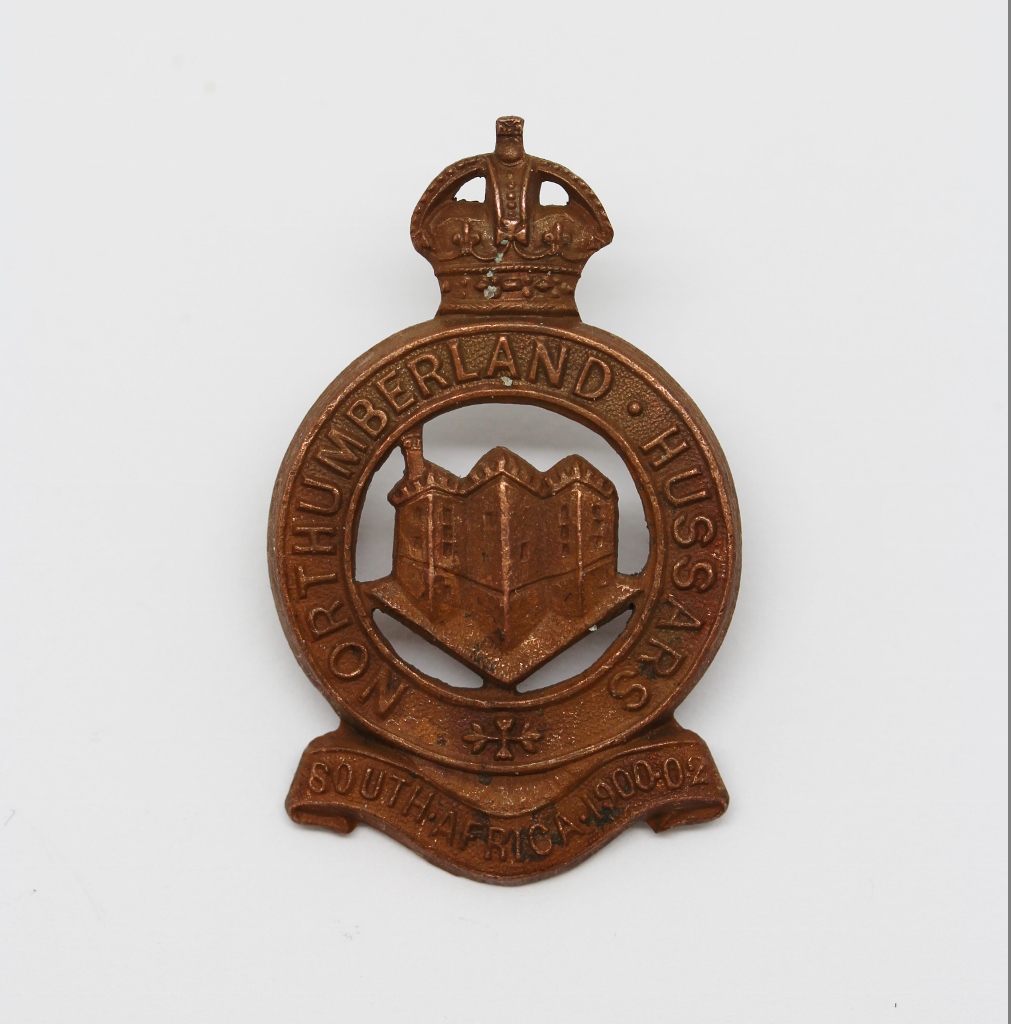 Northumberland Hussars Officer's Service Dress Cap Badge - King's Crown