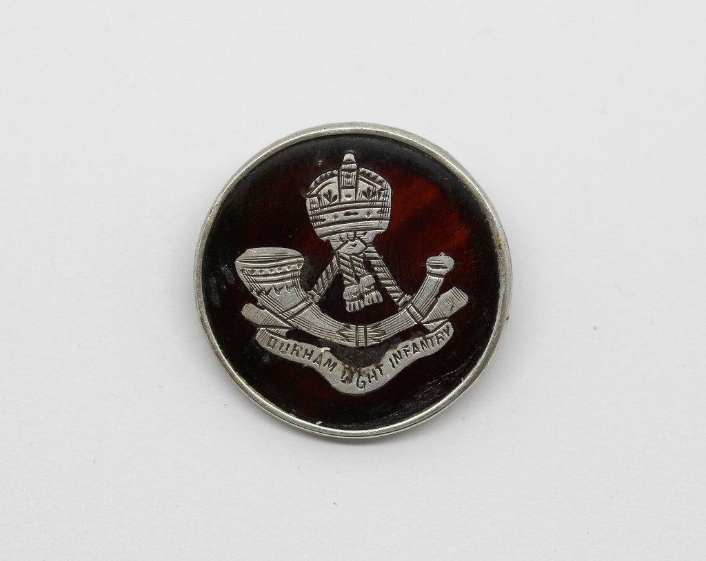 Durham Light Infantry 1918 Hallmarked Silver & Tortoiseshell Sweetheart Brooch