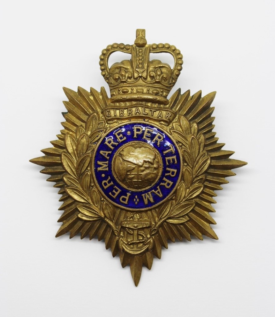 Royal Marines NCO's Helmet Plate - Queen's Crown