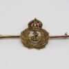 Royal Navy 9ct Gold and Enamel Sweetheart Brooch - King's Crown