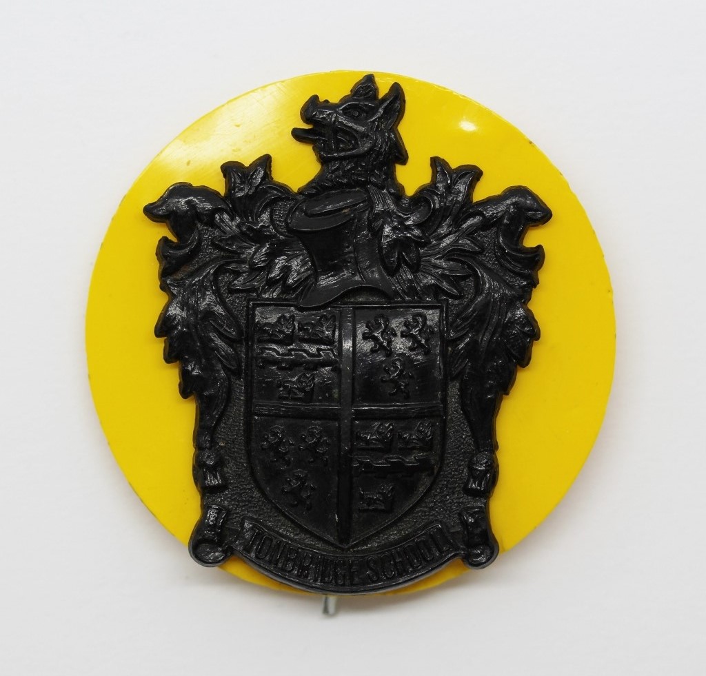 Scarce Tonbridge School O.T.C. Black Plastic Cap Badge