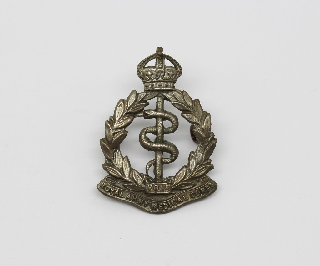 Royal Army Medical Corps (R.A.M.C.) Volunteers Collar Badge - King's Crown