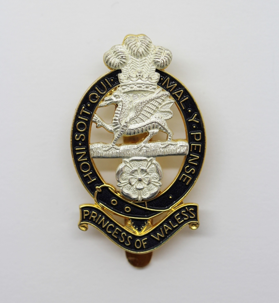 Princess of Wales's Royal Regiment Enamelled Cap Badge