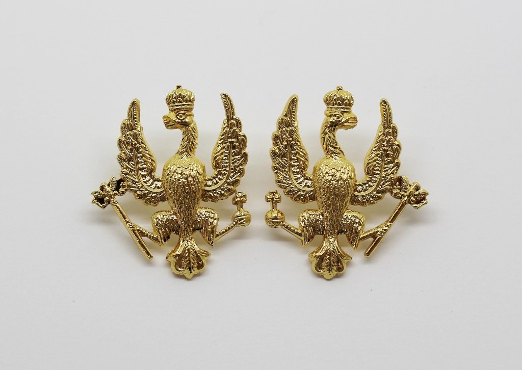 Pair of 14th/20th Hussars Collar Badges (Metal)