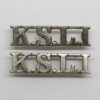 Pair of King's Shropshire Light Infantry (K.S.L.I.) White Metal Shoulder Titles