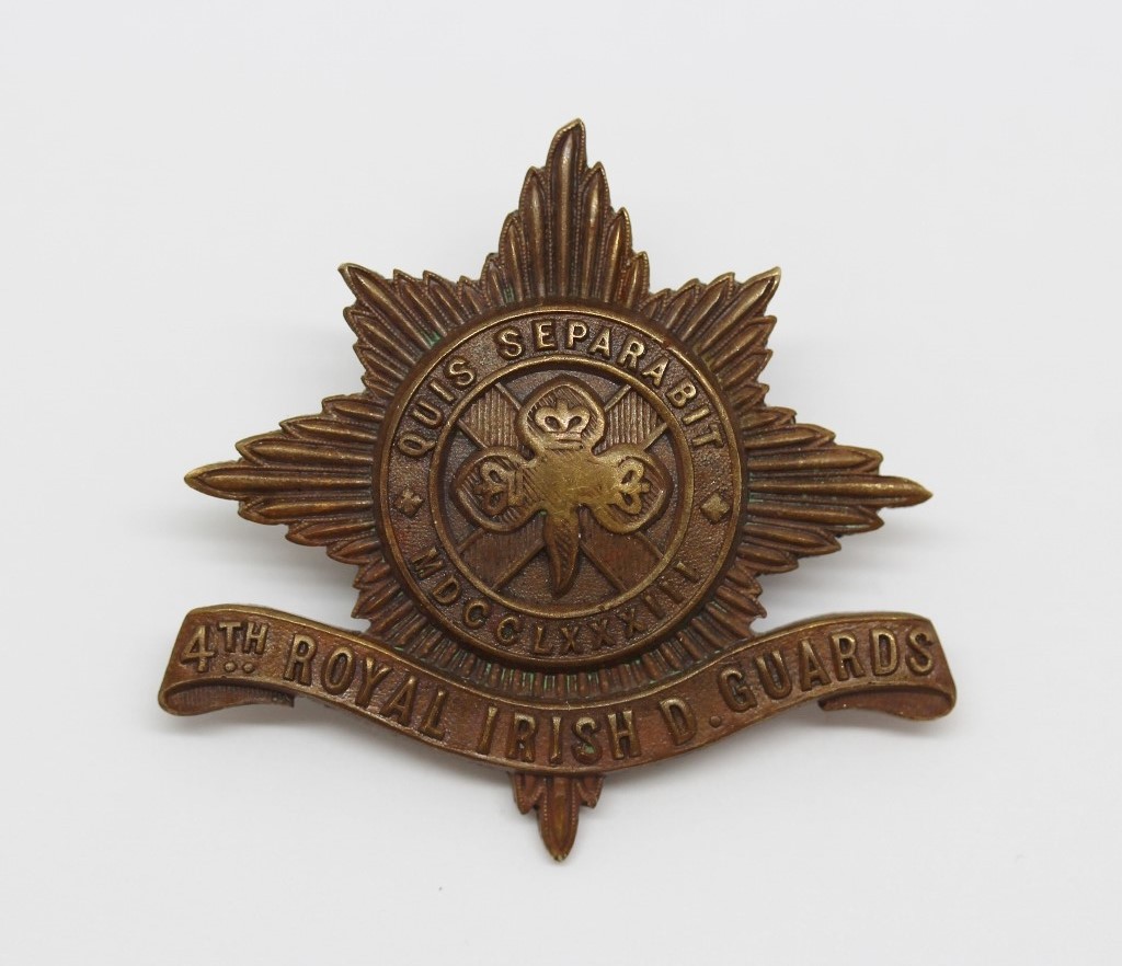 4th Royal Irish Dragoon Guards Officer's Service Dress Cap Badge