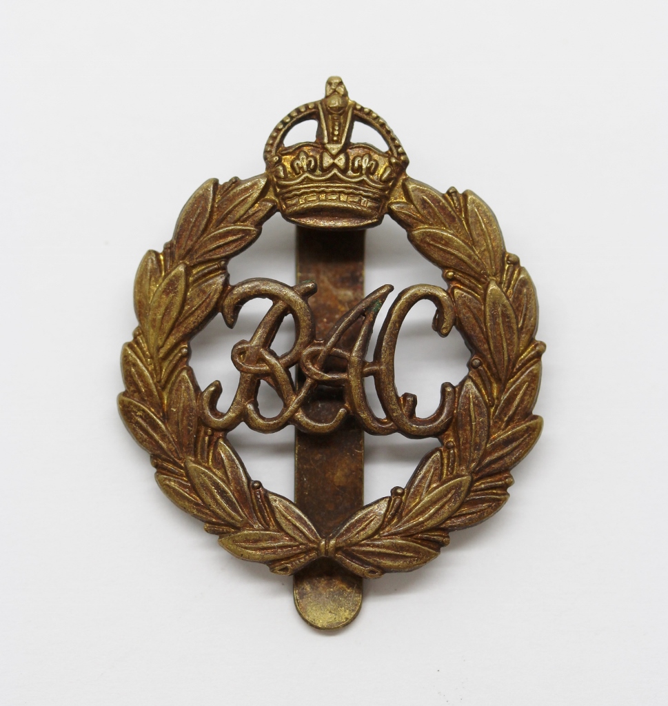Royal Armoured Corps (R.A.C.) Cap Badge - King's Crown (1st Pattern)