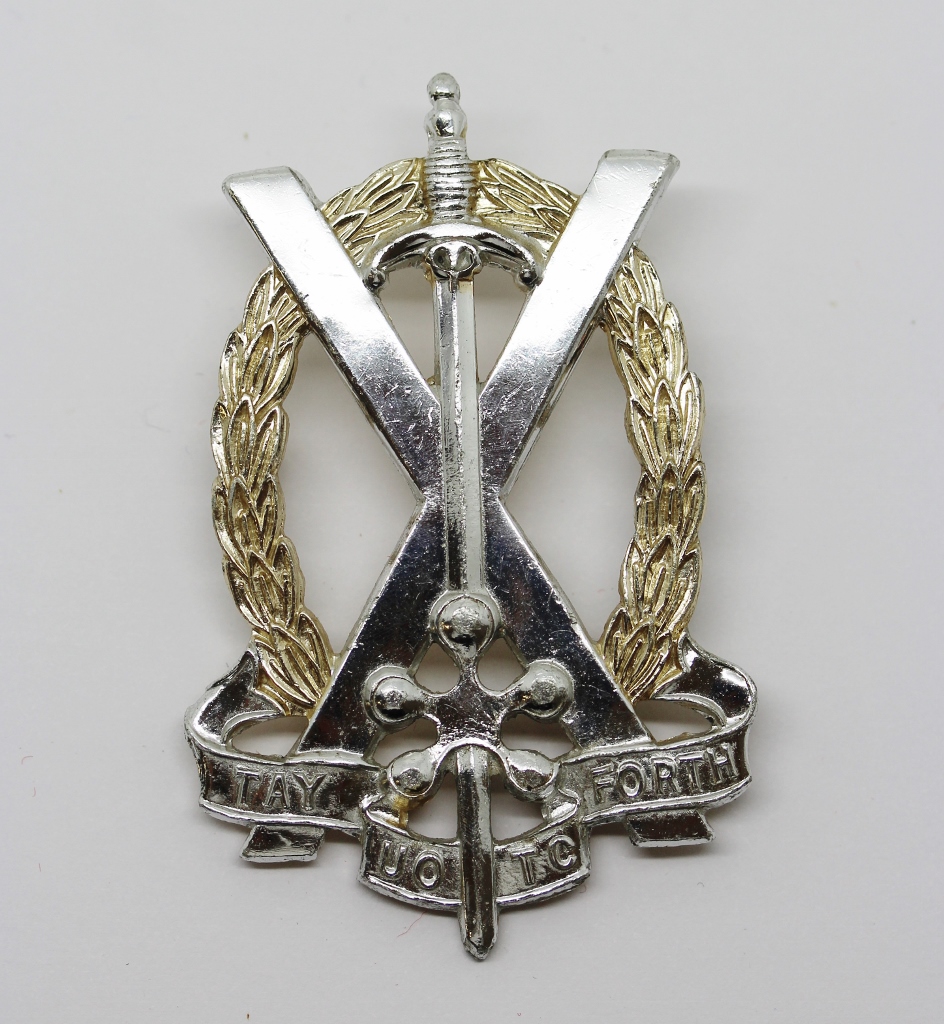 Tayforth University O.T.C. Anodised (Staybrite) Cap Badge