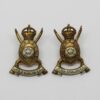 Pair of Hampshire (Carabiniers) Yeomanry Collar Badges - King's Crown