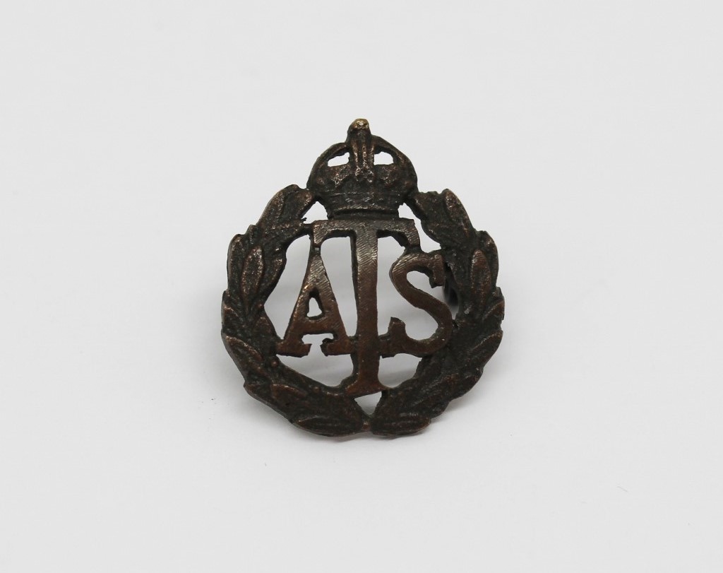Auxiliary Territorial Service (A.T.S.) Officer's Service Dress Collar Badge - King's Crown