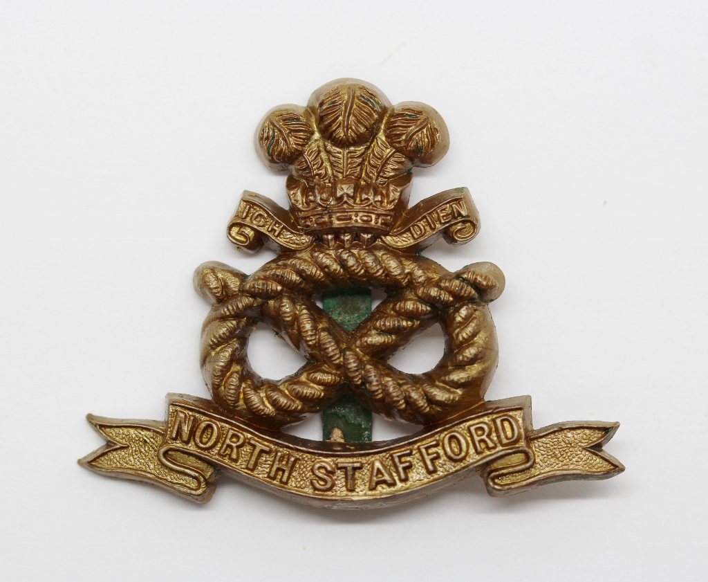 North Staffordshire Regiment WW2 Plastic Economy Cap Badge