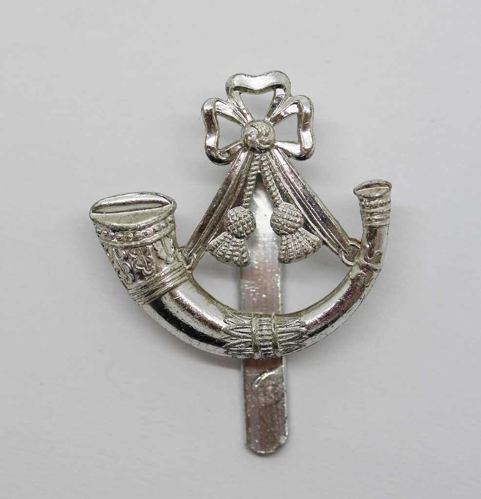 Light Infantry Anodised (Staybrite) Cap Badge