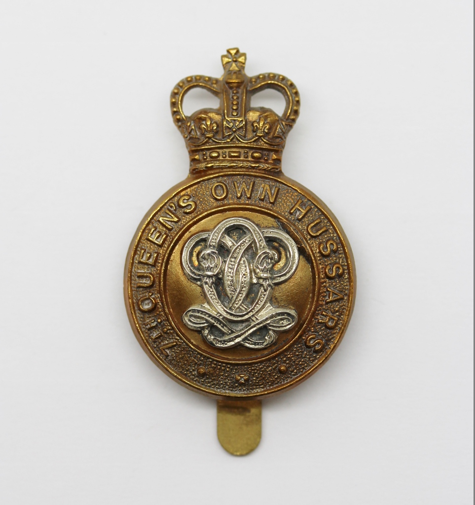7th Queen's Own Hussars Cap Badge - Queen's Crown