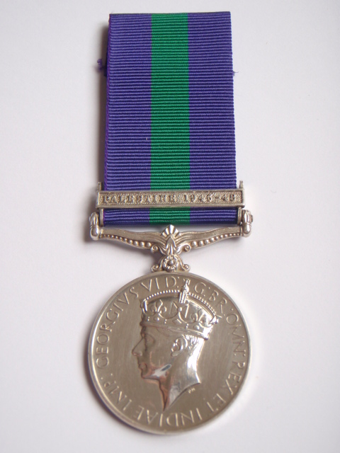 General Service Medal (Clasp - Palestine 1945-48) - Tpr. L.G. Paul, 8th Royal Tank Regiment